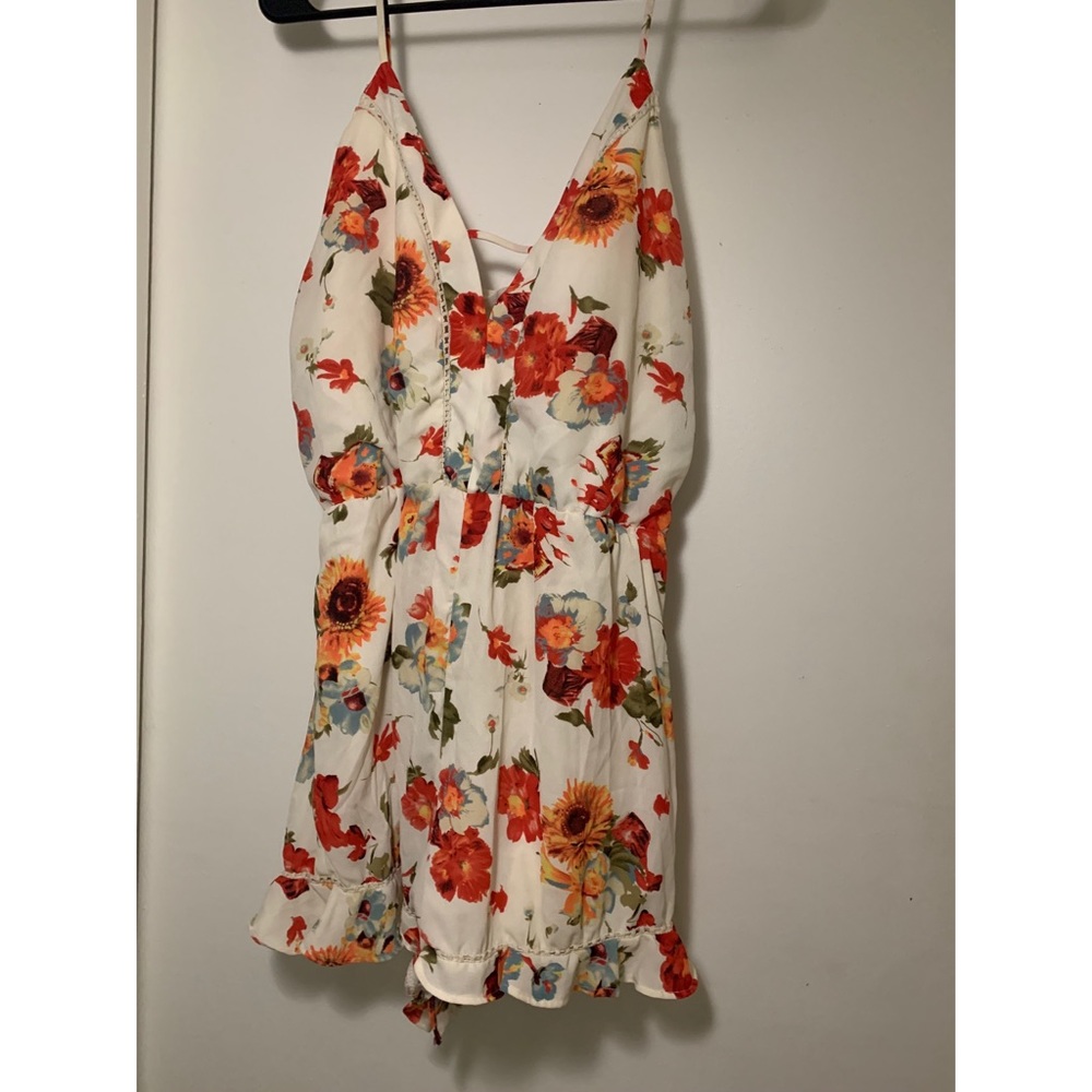 White floral romper